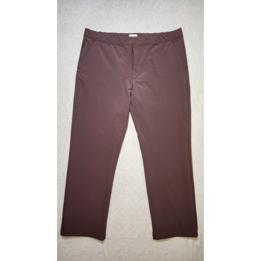 Goodfellow & Co Men's XL Brown Stretch Flat Front Dress Casual Pants Drawstring